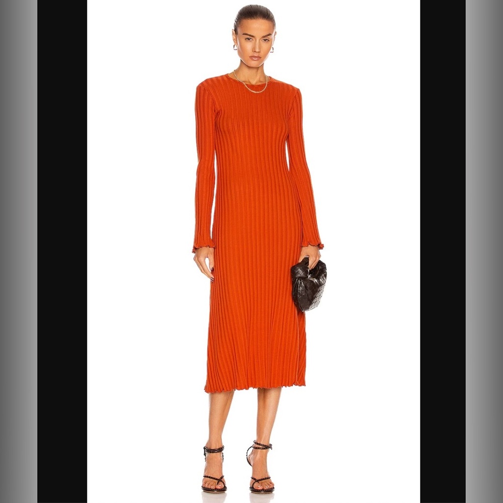 Simon Miller Rust Ribbed midi dress